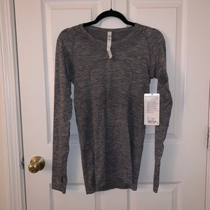 Lululemon Swiftly Tech LS Crew Size 8 Grey NWT